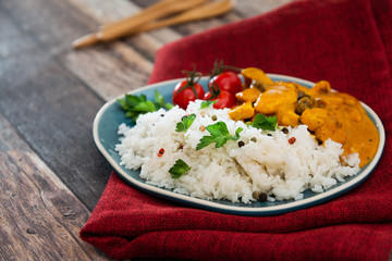 chicken tikka masala and rice basmati