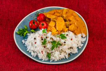 chicken tikka masala and rice basmati