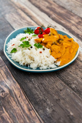 chicken tikka masala and rice basmati