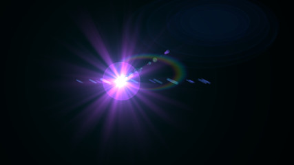 Bright magenta lense flare