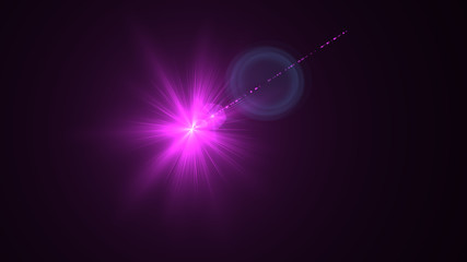 Bright magenta lense flare