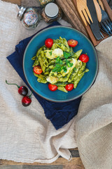 Chicken penne with Pesto sauce