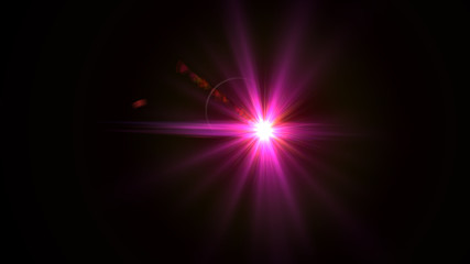 Bright magenta lense flare