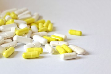 pills on white background