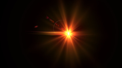 Bright orange lense flare