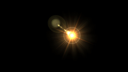 Bright orange lense flare