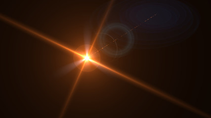 Bright orange lense flare