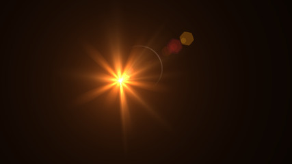 Bright orange lense flare