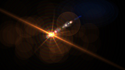 Bright orange lense flare