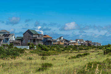 Front line of houses at North Caroline beach