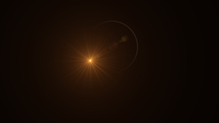 Bright orange lense flare