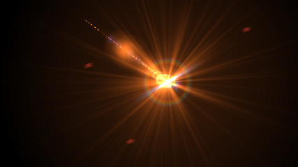 Bright orange lense flare