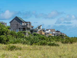 Front line of houses at North Caroline beach