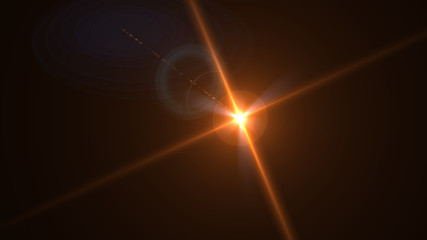 Bright orange lense flare