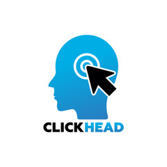 Click Arrow And Touch Head Logo Template Design Vector, Emblem, Design Concept, Creative Symbol, Icon