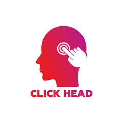 Click Arrow And Touch Head Logo Template Design Vector, Emblem, Design Concept, Creative Symbol, Icon