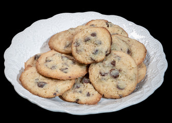 Chocolate Chip Cookies On a Plate