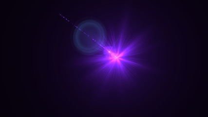 Bright purple lense flare