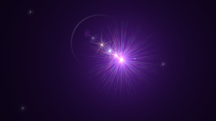 Bright purple lense flare