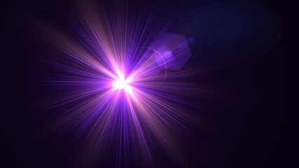 Bright purple lense flare