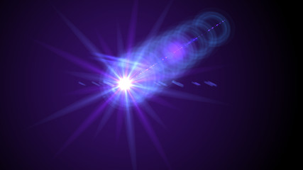 Bright purple lense flare