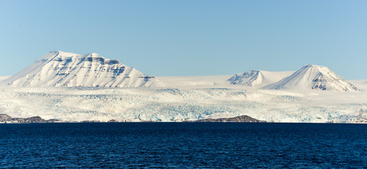 Glacier Nordenskiöldbreen, Pyramiden, archipel du Spitzberg, Svalbard