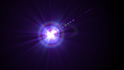 Bright purple lense flare