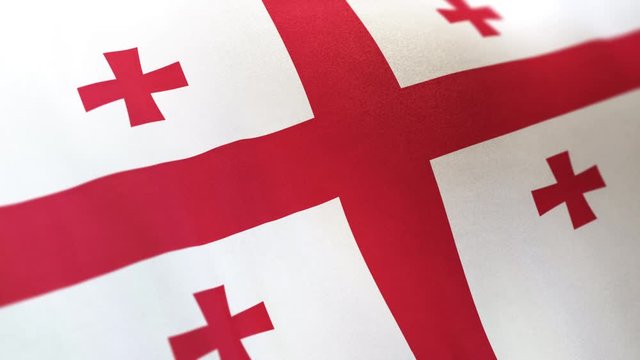 Georgia national flag seamlessly waving on realistic satin texture  29.97FPS