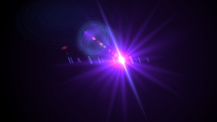 Bright purple lense flare