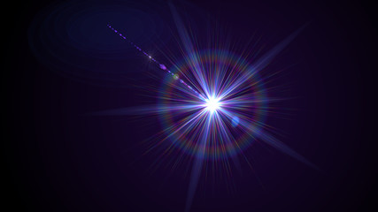 Bright purple lense flare