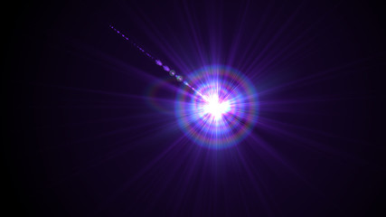 Fototapeta premium Bright purple lense flare