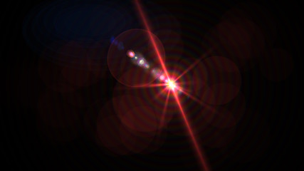 Bright red lense flare