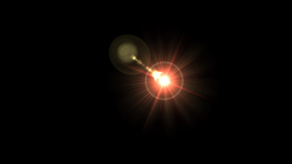 Bright red lense flare