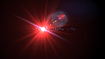 Bright red lense flare
