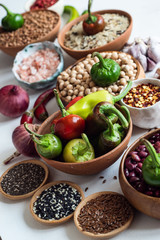 Cooking concept with raw food