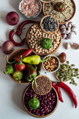 Cooking concept with raw food