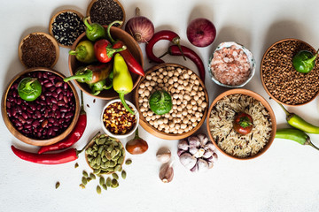 Cooking concept with raw food