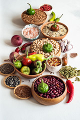 Cooking concept with raw food