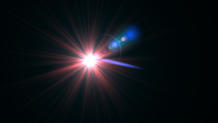 Bright red lense flare