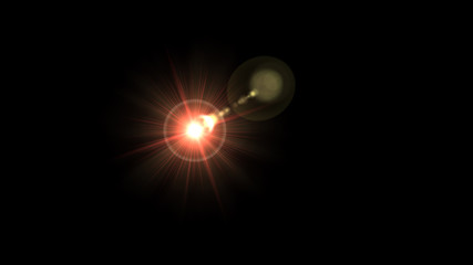 Bright red lense flare
