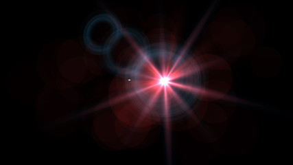 Bright red lense flare