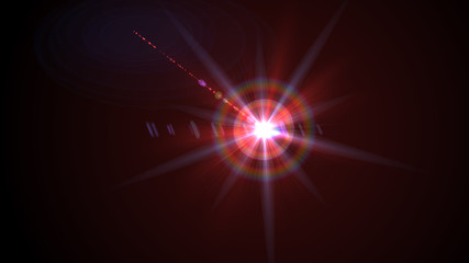 Bright red lense flare