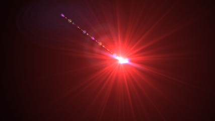 Bright red lense flare