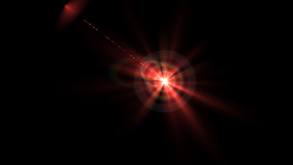 Bright red lense flare