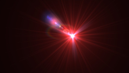 Fototapeta premium Bright red lense flare