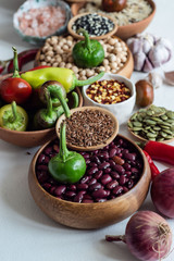 Cooking concept with raw food