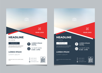 Set of business flyer template, brochure layout, poster design with geometric design