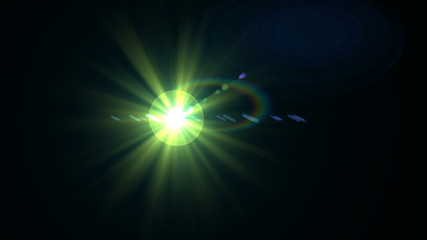 Bright yellow lense flare