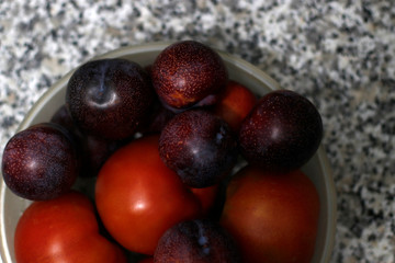 Plums and tomatoes