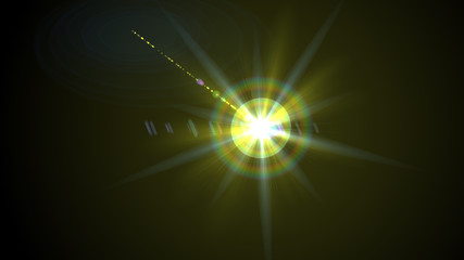 Bright yellow lense flare